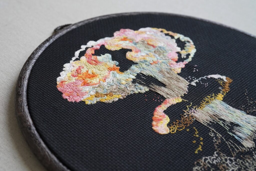 Maria Kokunova. Distant Rainbow. Wasp house. Hand embroidery
